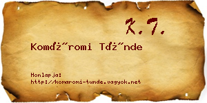 Komáromi Tünde névjegykártya