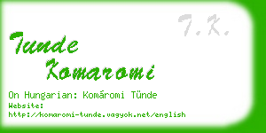 tunde komaromi business card